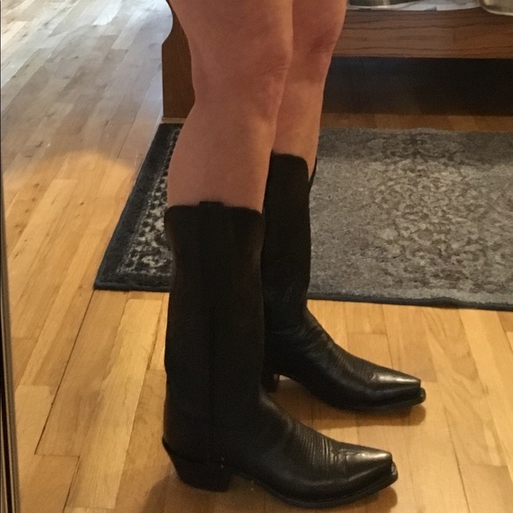 Lucchese 1883 Shoes - Lucchese Authentic Boots Black Leather 1883Western